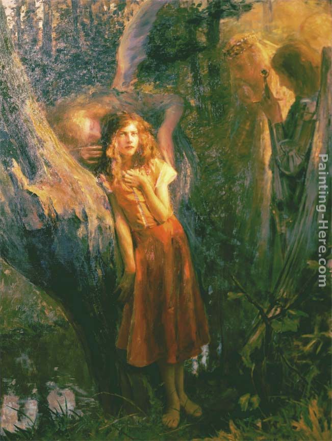 Joan of Arc painting - Gaston Bussiere Joan of Arc art painting
